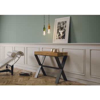 Xenia Console Anthracite frame - Extendable console 90x40/300 cm Xenia White Ash Anthracite frame