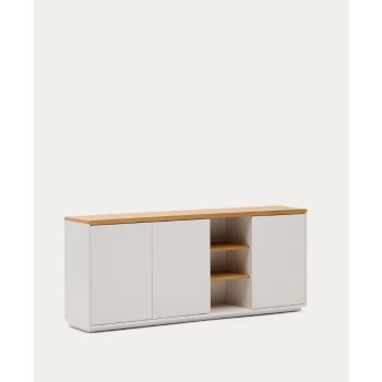 Abilen 3-door sideboard, oak veneer and white lacquer, 180 x 75 cm, FSC 100%