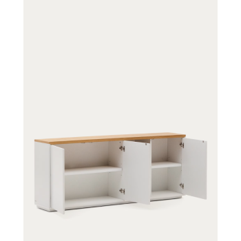 Abilen 3-door sideboard, oak veneer and white lacquer, 180 x 75 cm, FSC 100%