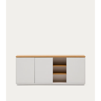 Abilen 3-door sideboard, oak veneer and white lacquer, 180 x 75 cm, FSC 100%