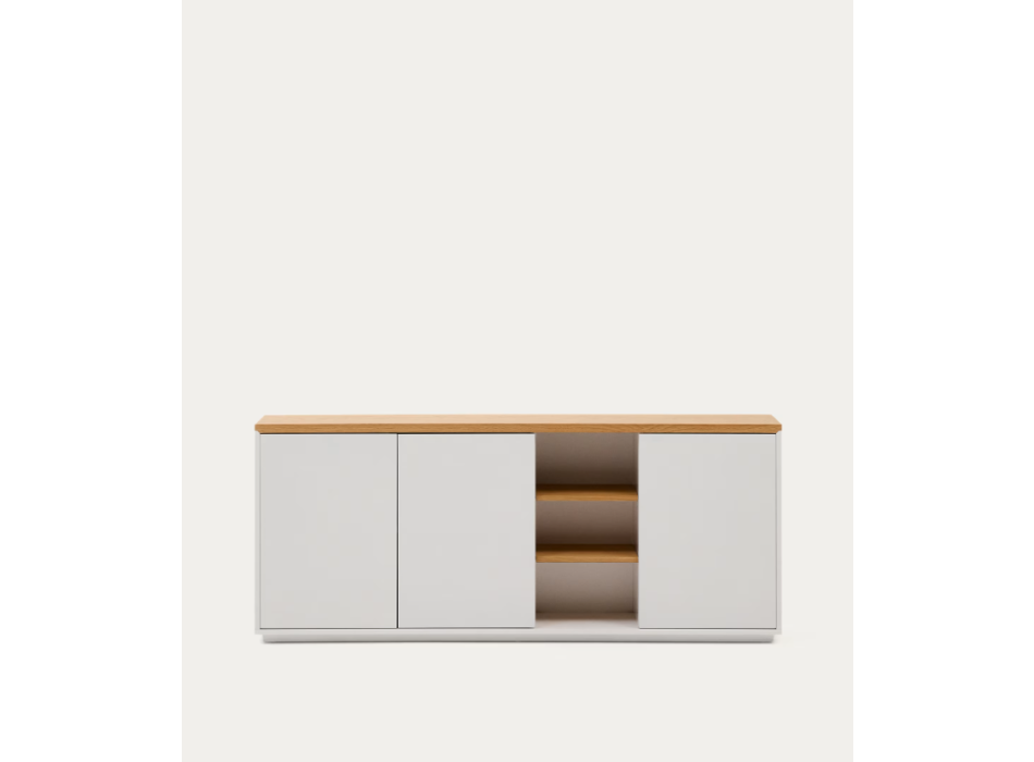 Abilen 3-door sideboard, oak veneer and white lacquer, 180 x 75 cm, FSC 100%