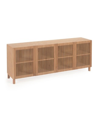 Credenza Beyla 4 ante in legno massello e impiallaa di rovere 180 x 71,5 cm FSC 100 %