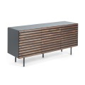 Kesia 2-door sideboard in walnut veneer, matt graphite mdf