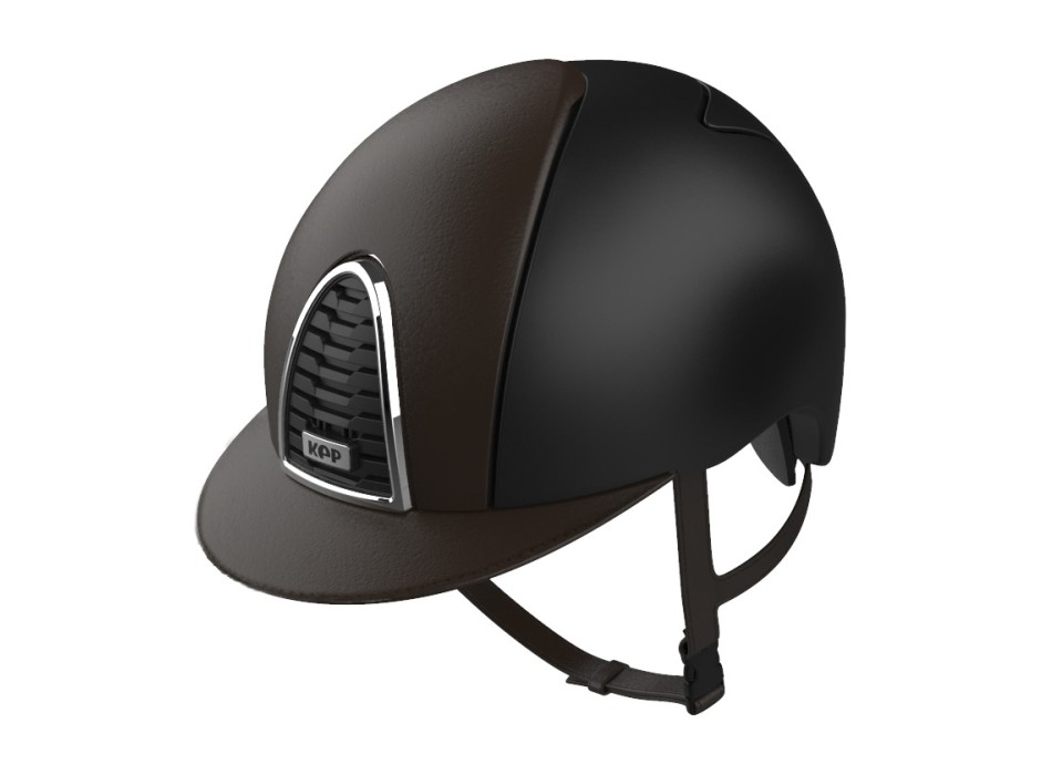 CROMO 2.0 TEXTILE BLACK/FRONT, BACK AND VISOR BROWN LEATHER