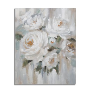 PAINTING ON CREM FLOWER CANVAS