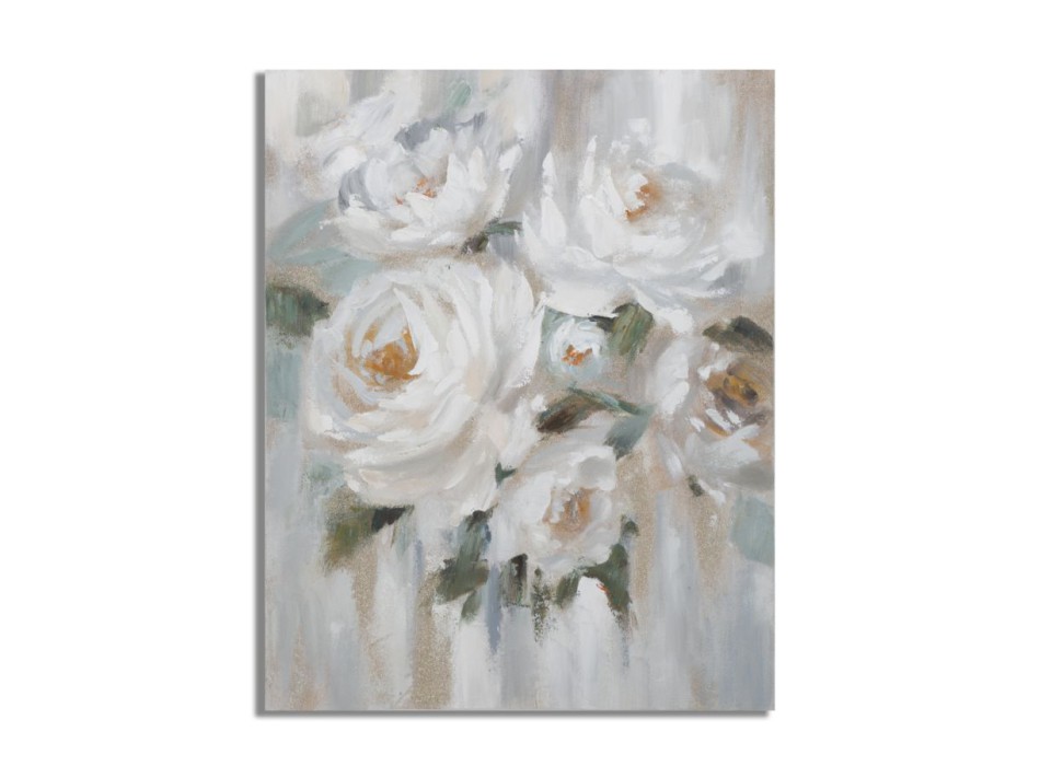 PAINTING ON CREM FLOWER CANVAS