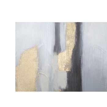 PAINTING ON GRAY/GOLD CANVAS