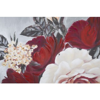 PAINTING ON CANVAS RED FLOWER SQUARE