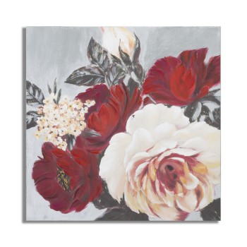 PAINTING ON CANVAS RED FLOWER SQUARE