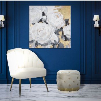 PAINTING ON CANVAS WHITE FLOWER -A-