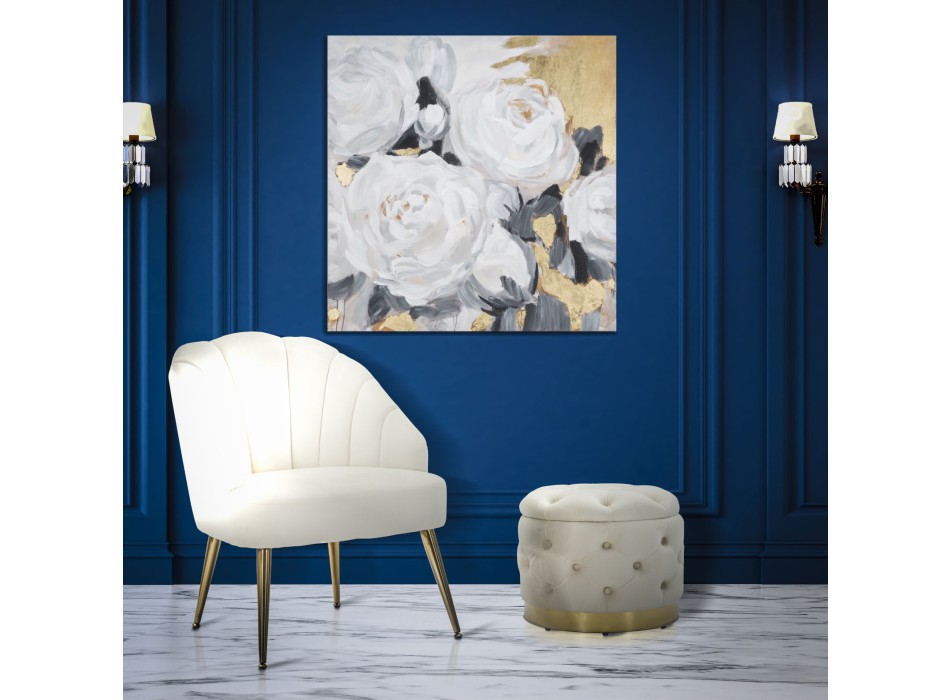 PAINTING ON CANVAS WHITE FLOWER -A-