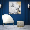 PAINTED ON CANVAS WHITE FLOWER -A-