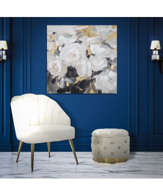 PAINTING ON CANVAS WHITE FLOWER -B-