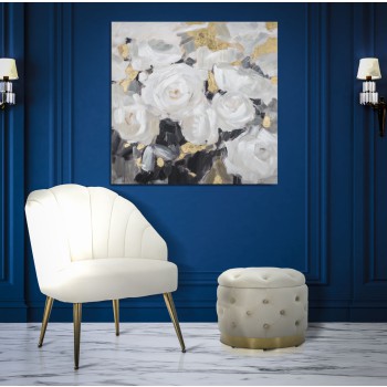 PAINTING ON CANVAS WHITE FLOWER -B-