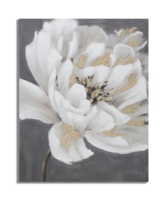 PAINTING ON WHITE/GOLD FLOWER CANVAS