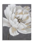 PAINTED ON WHITE/GOLD FLOWER CANVAS 80x100