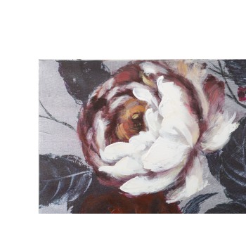 PAINTING ON CANVAS WHITE/RED FLOWER DARKBACK