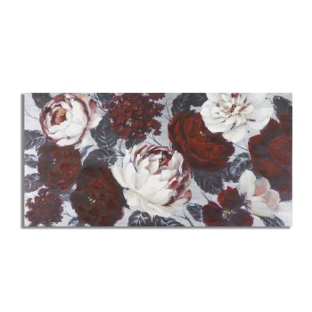 PAINTING ON CANVAS WHITE/RED FLOWER DARKBACK