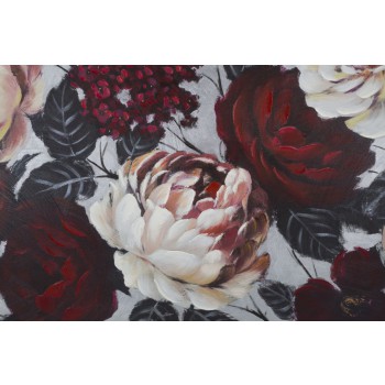 PAINTING ON CANVAS WHITE/RED FLOWER LIGHTBACK 150X3,8X76