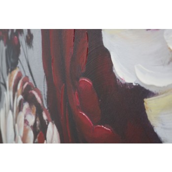 PAINTING ON CANVAS WHITE/RED FLOWER LIGHTBACK 150X3,8X76