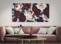 PAINTING ON CANVAS WHITE/RED FLOWER LIGHTBACK 150X3,8X76