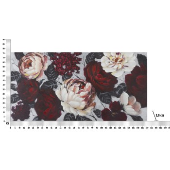 PAINTING ON CANVAS WHITE/RED FLOWER LIGHTBACK 150X3,8X76