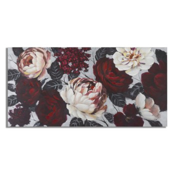 PAINTING ON CANVAS WHITE/RED FLOWER LIGHTBACK 150X3,8X76