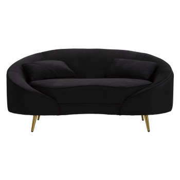 OSLO 2 SEATER SOFA WITH BLACK CUSHIONS