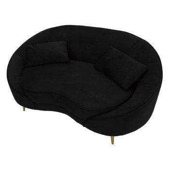 OSLO 2 SEATER SOFA WITH BLACK CUSHIONS