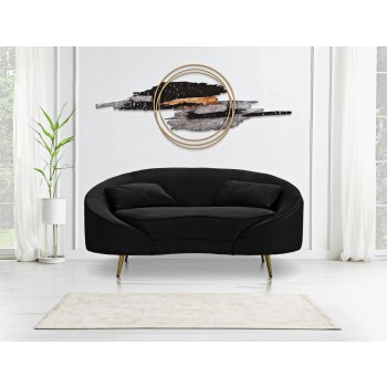 OSLO 2 SEATER SOFA WITH BLACK CUSHIONS