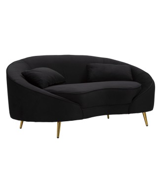 OSLO 2 SEATER SOFA WITH BLACK CUSHIONS