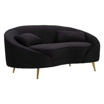 OSLO 2 SEATER SOFA WITH BLACK CUSHIONS