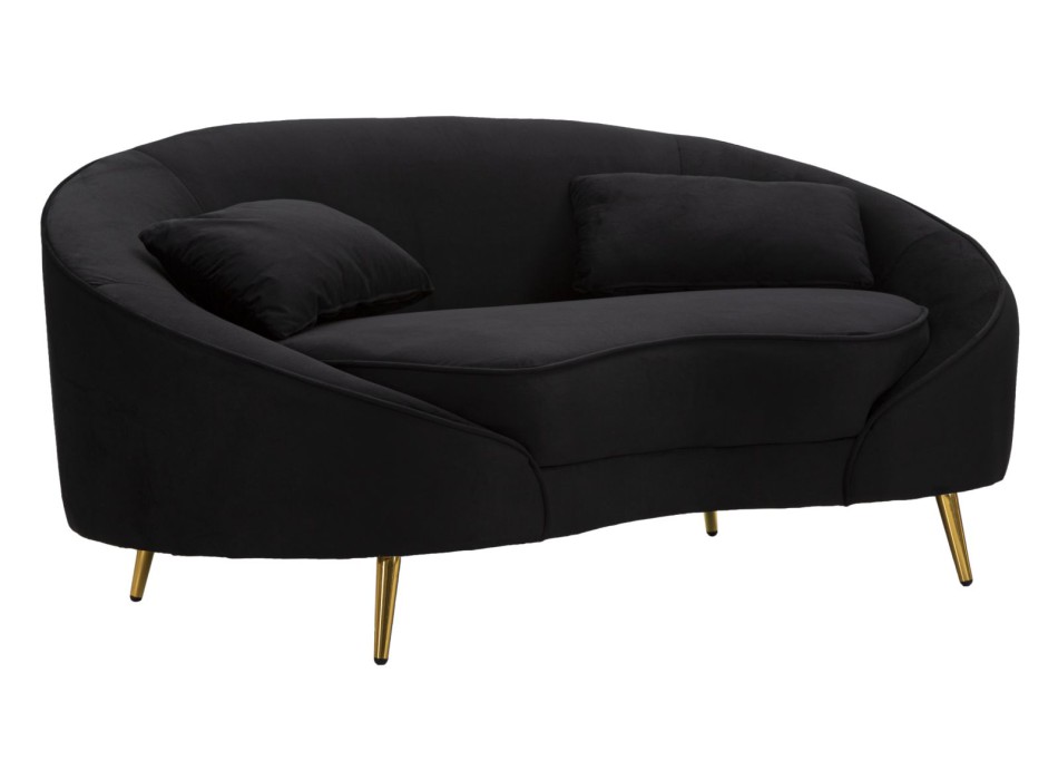 OSLO 2 SEATER SOFA WITH BLACK CUSHIONS