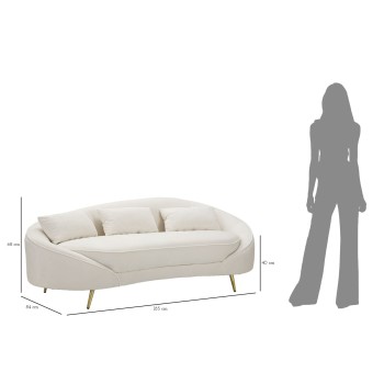 OSLO 3 SEAT SOFA WITH CREAM CUSHIONS