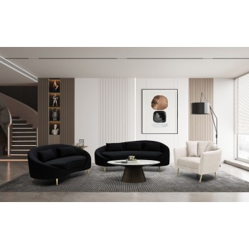 OSLO 3 SEAT SOFA WITH BLACK CUSHIONS