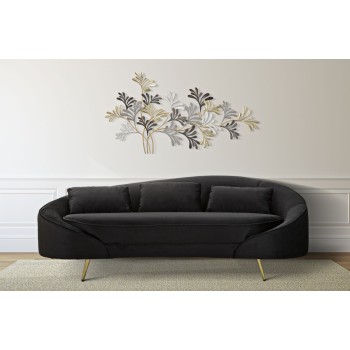 OSLO 3 SEAT SOFA WITH BLACK CUSHIONS