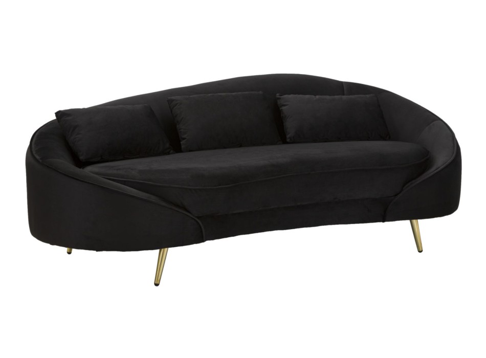 OSLO 3 SEAT SOFA WITH BLACK CUSHIONS