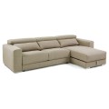 Light gray 3-seater Atlanta corner sofa 290 and gray fabric longue ch 290