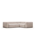 Beige 3-seater Blok corner sofa 290 x 230 cm /