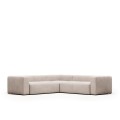 Beige 4-seater Blok corner sofa 290 x 290 cm