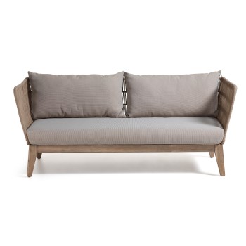 Belleny 3 seater sofa beige rope and solid wood