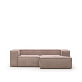 Blok sofa 2 seater right chaise longue in thick corduroy PROMO