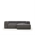 Blok sofa 2 seater right chaise longue in thick corduroy