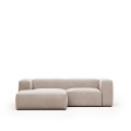 Beige Blok 2-seater sofa with left chaise longue 240 cm