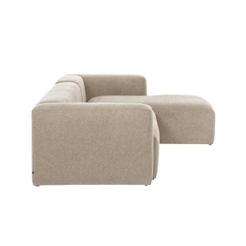 Divano Blok 3 posti chaise longue destra beige 300 cm