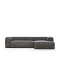 Blok sofa 3 seater right chaise longue in thick corduroy