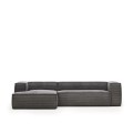 Blok sofa 3 seater left chaise longue in thick corduroy