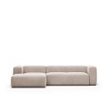 Blok 3-seater sofa with left beige chaise longue 300 cm