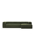 Blok sofa 4 seater right chaise longue in thick corduroy