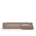 Blok sofa 4 seater right chaise longue in thick corduroy PROMO